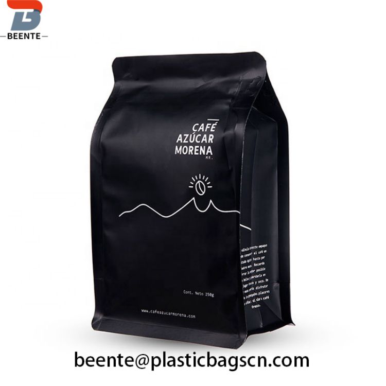 Aluminiumsfolie 500g 1kg Plast kaffepose med flat bunn